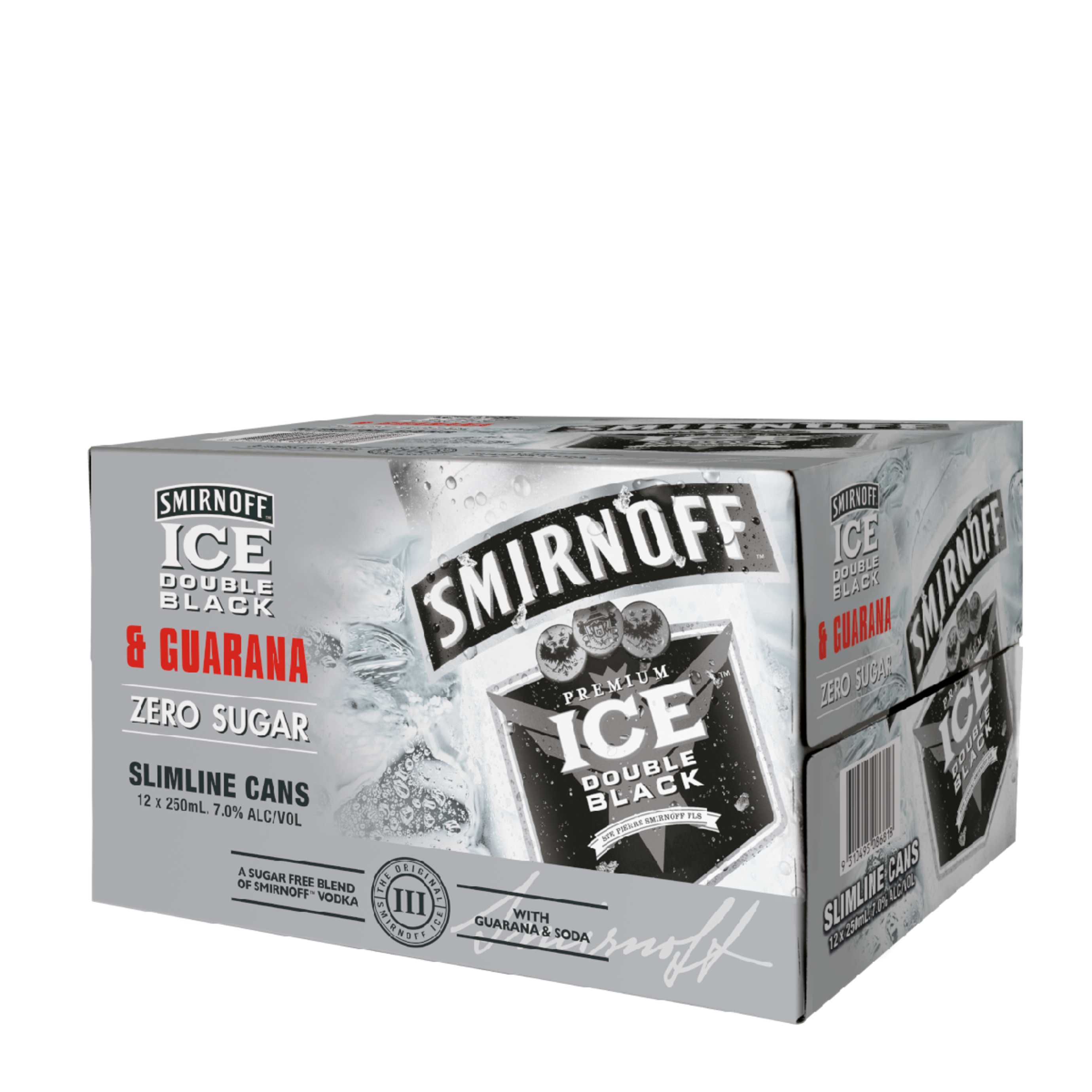Smirnoff Ice Double Black & Guarana Zero Sugar 7% 12 Pack Cans - Merchants  Liquor Queenstown Online